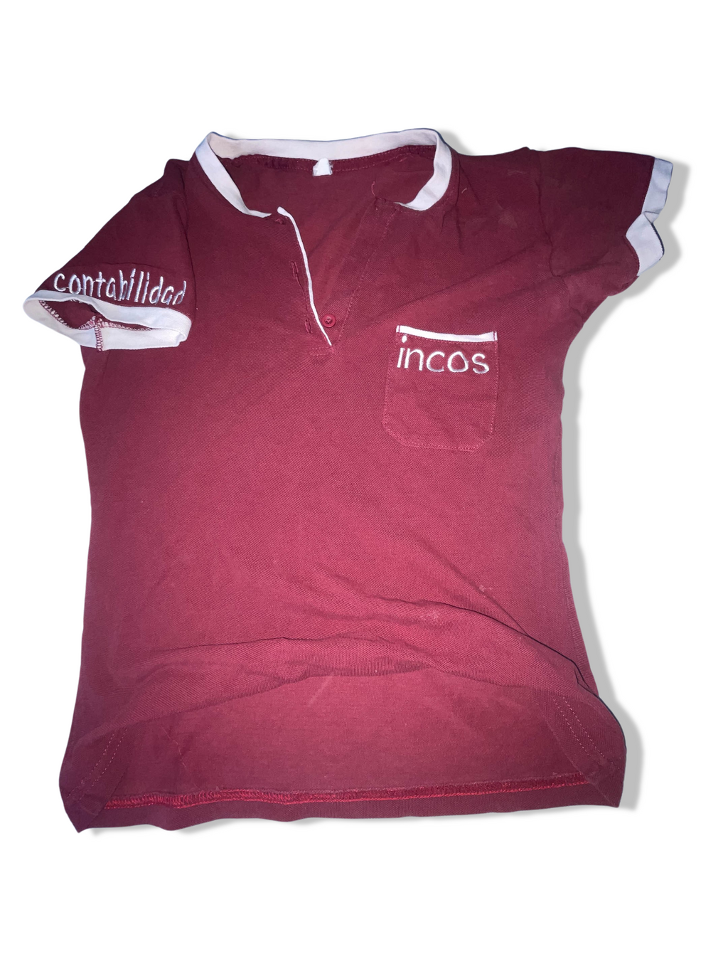 Vintage Incos burgundy 3 button up small tees