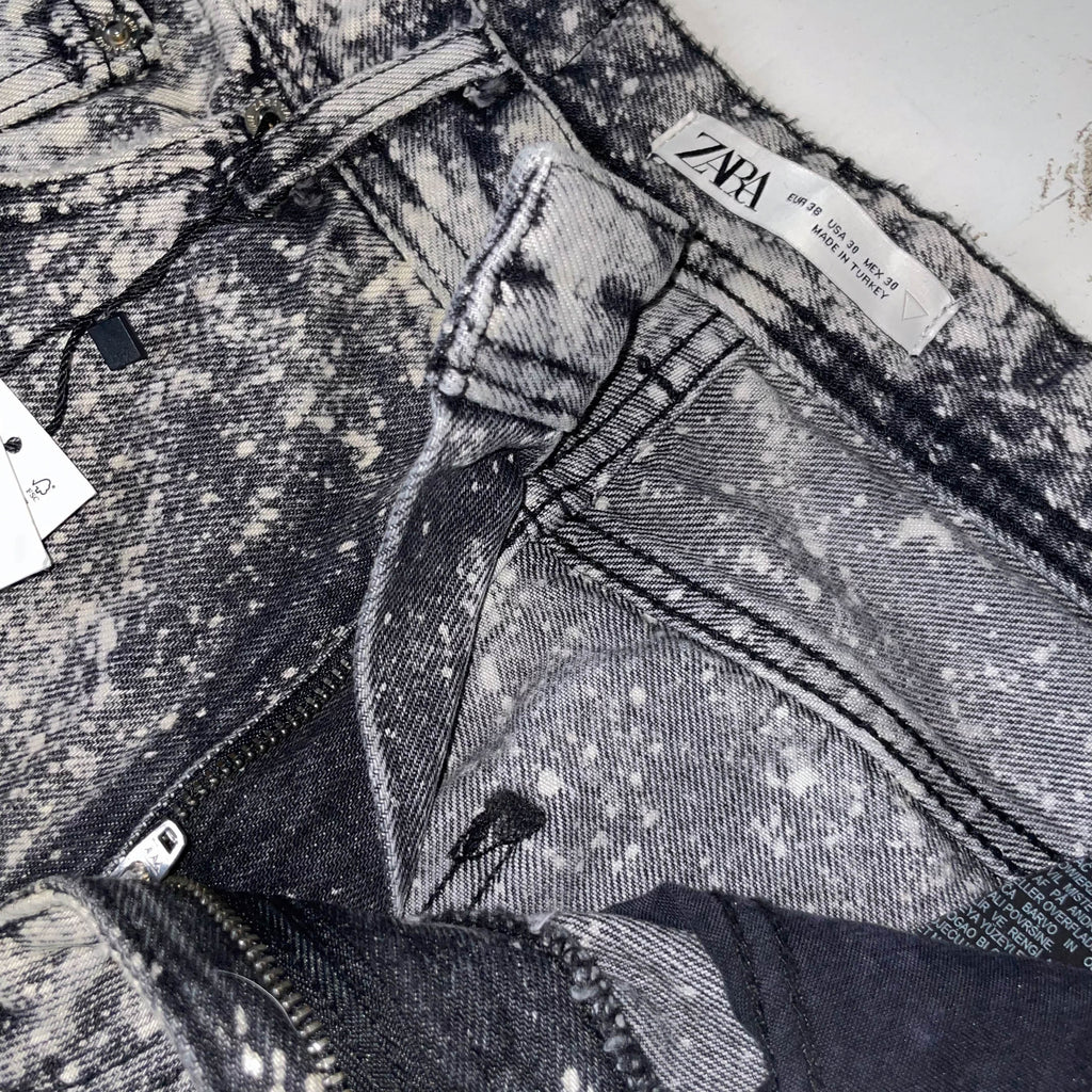 Vintage Zara Grey Acid wash jeans straight leg trouser US 30  with new tag| 3705