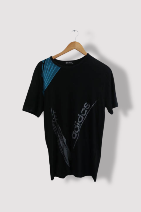 Vintage Black Adidas Print mens short sleeve tshirt XXL