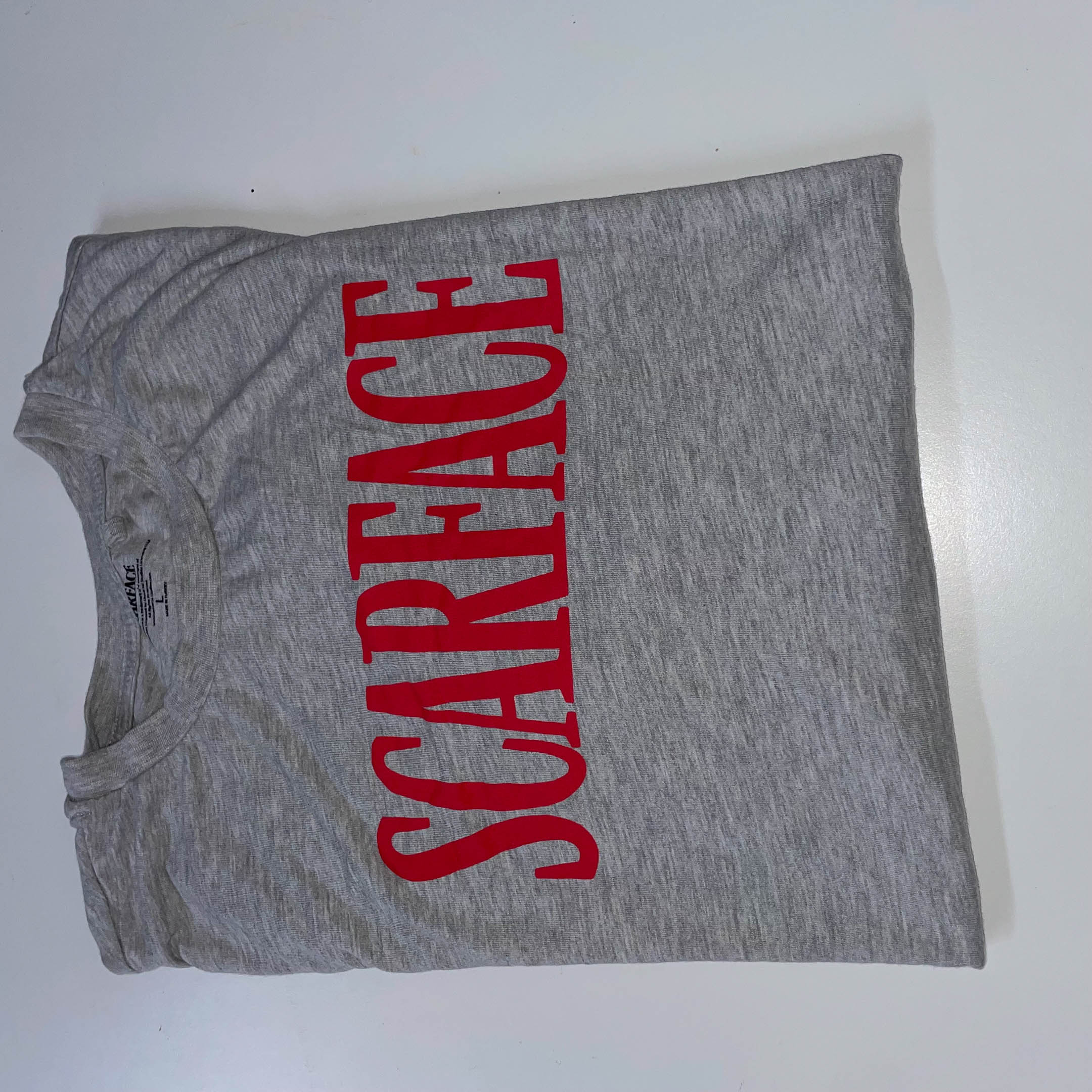 Vintage Men's Scarface grey large short sleeve tshirt | L 27 W 19| L |SKU 3688