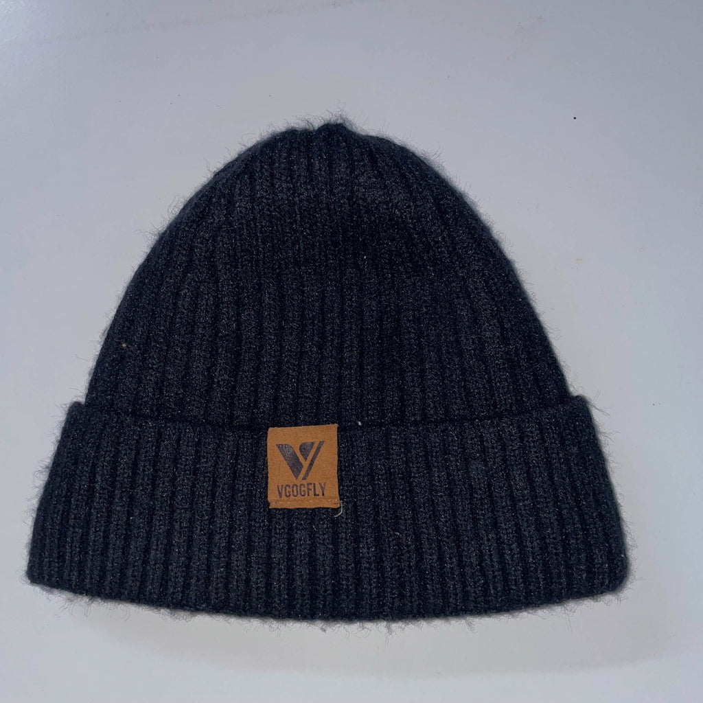 Vintage Vcogfly black winter beanie hat| Black | SKU 3689