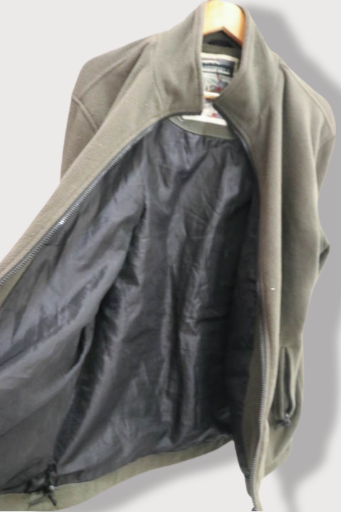 Vintage Crossfield khaki green flecce full zip medium jacket