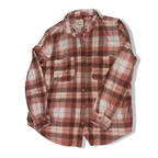 Vintage C & C California womens brown checkered long sleeve shirt in XL|SKU 3670