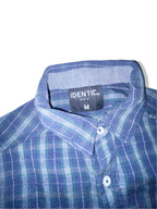 Vintage Identic man blue checkered medium short sleeve shirt