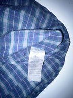 Vintage Identic man blue checkered medium short sleeve shirt