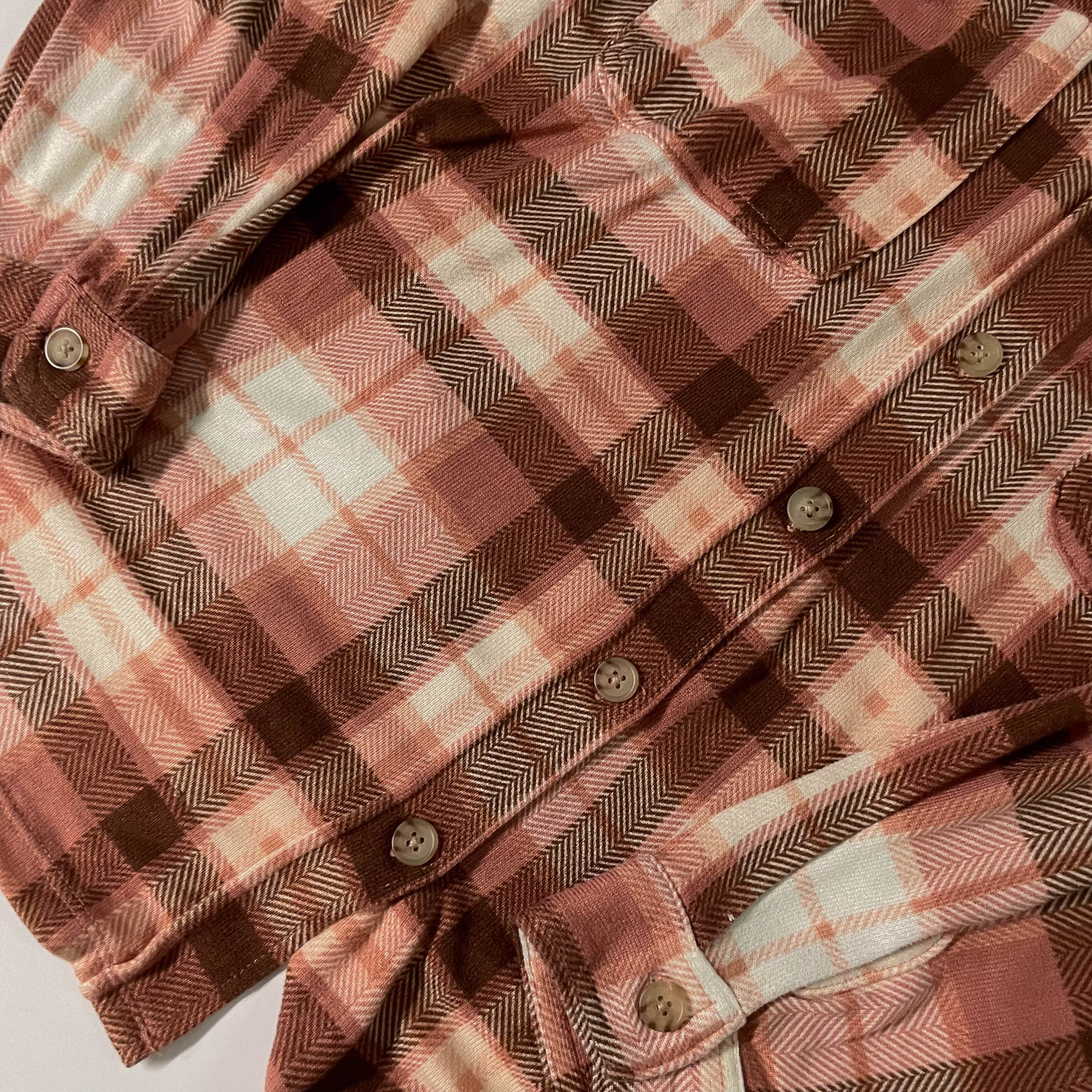 Vintage C & C California womens brown checkered long sleeve shirt in XL|SKU 3670