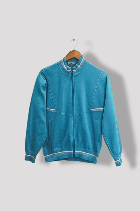 Vintage Asics high neck full zip up womens green medium track top