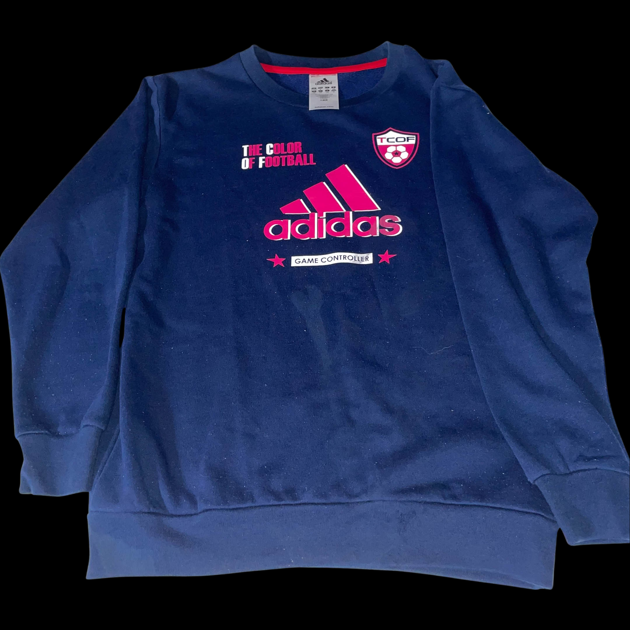 Vintage Adidas the color of football blue crew neck small sweatshirt