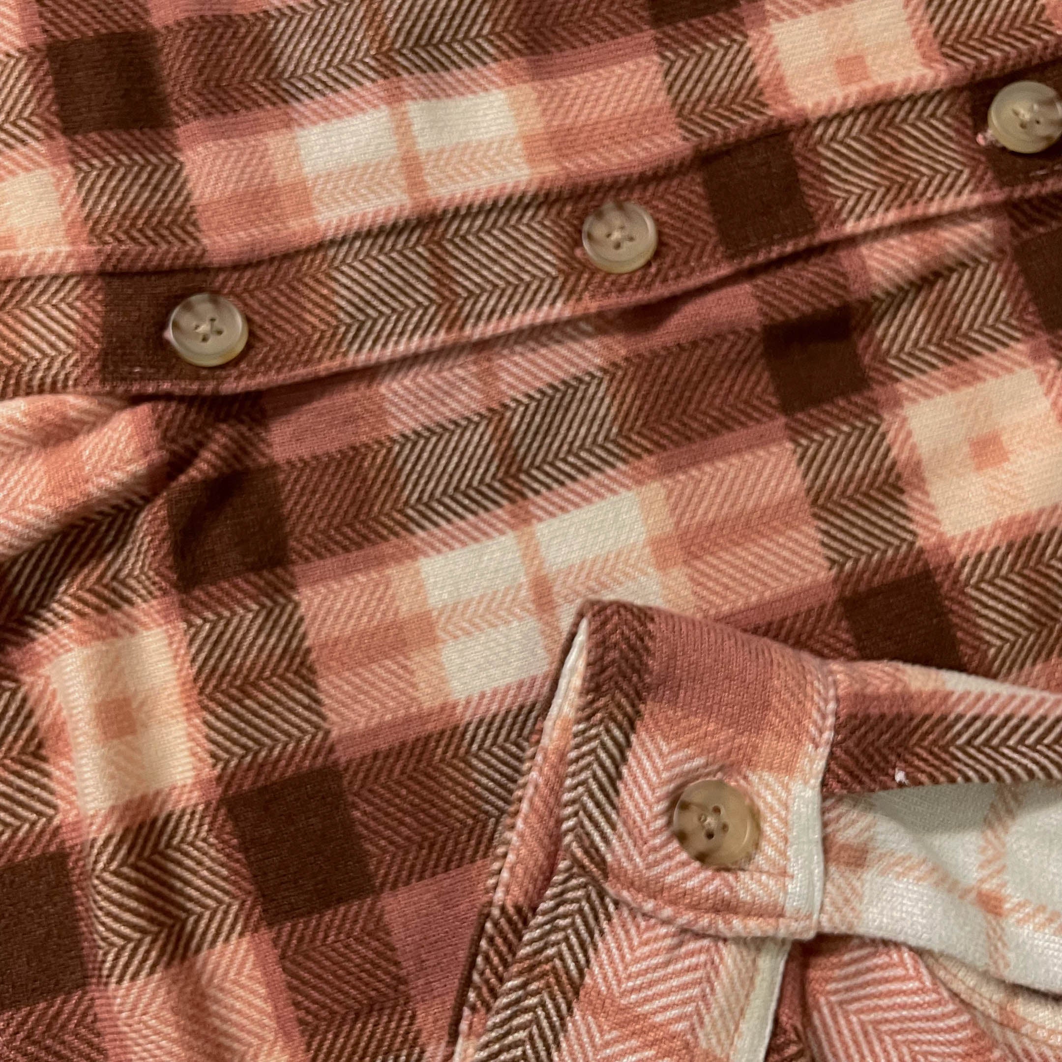 Vintage C & C California womens brown checkered long sleeve shirt in XL|SKU 3670