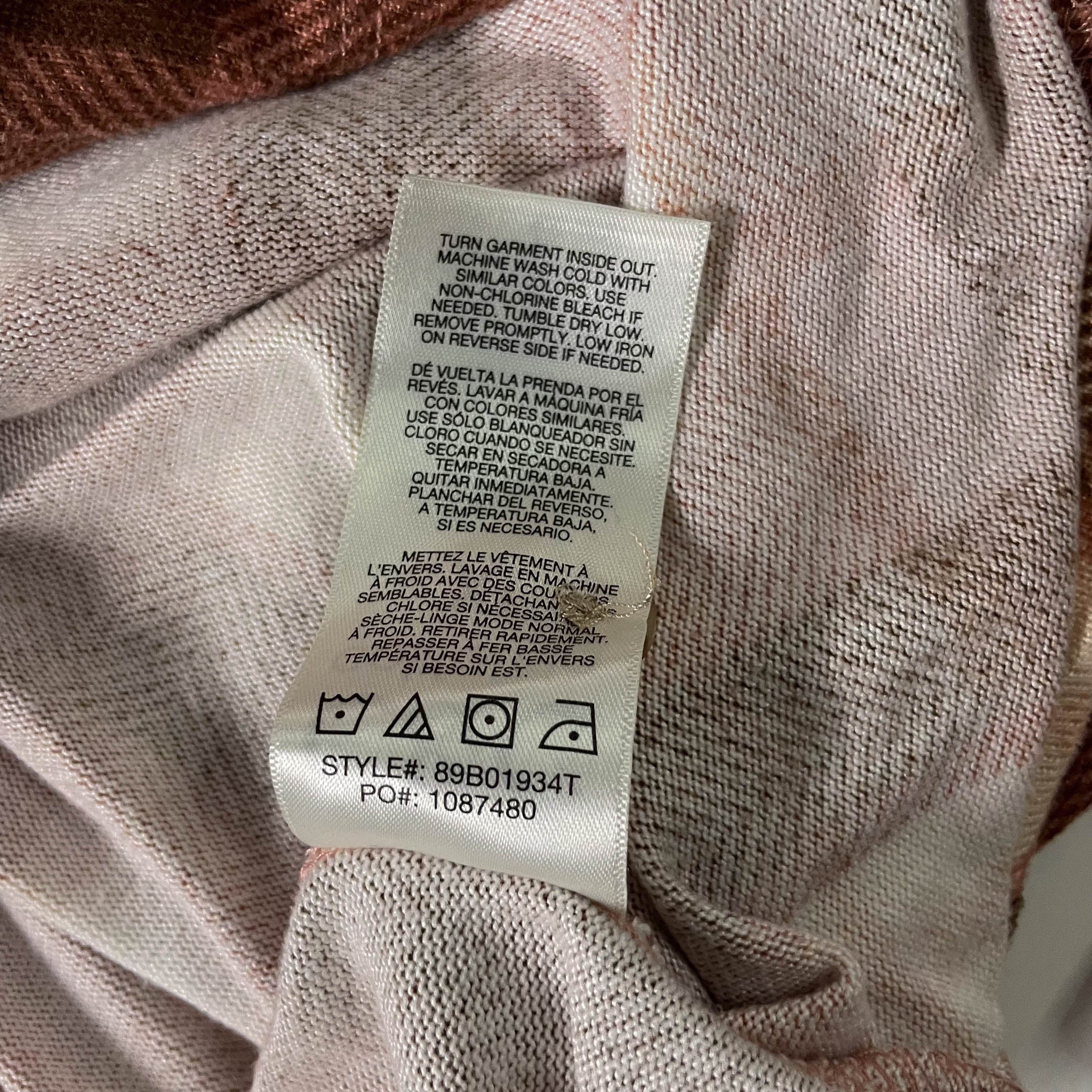 Vintage C & C California womens brown checkered long sleeve shirt in XL|SKU 3670