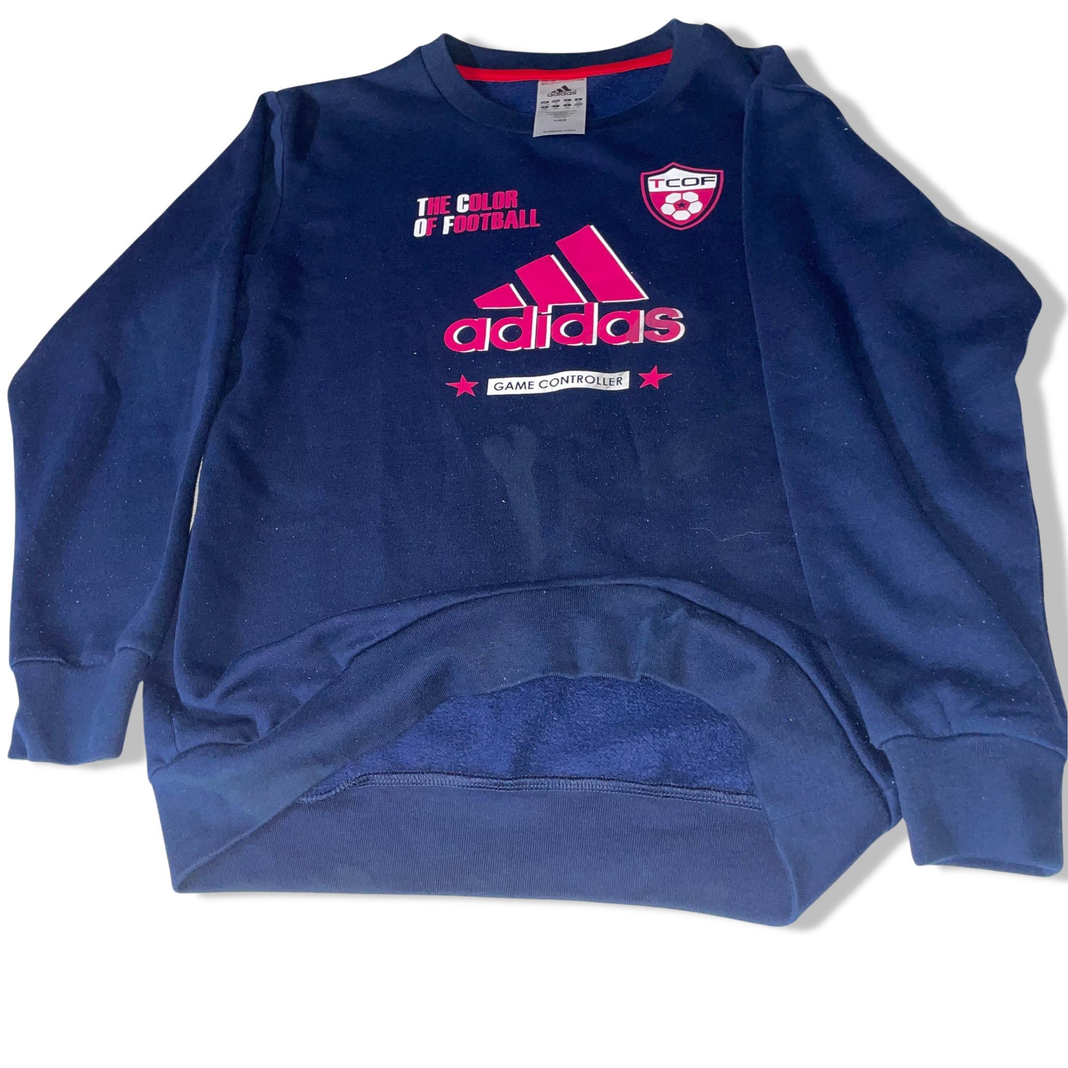 Vintage Adidas the color of football blue crew neck small sweatshirt