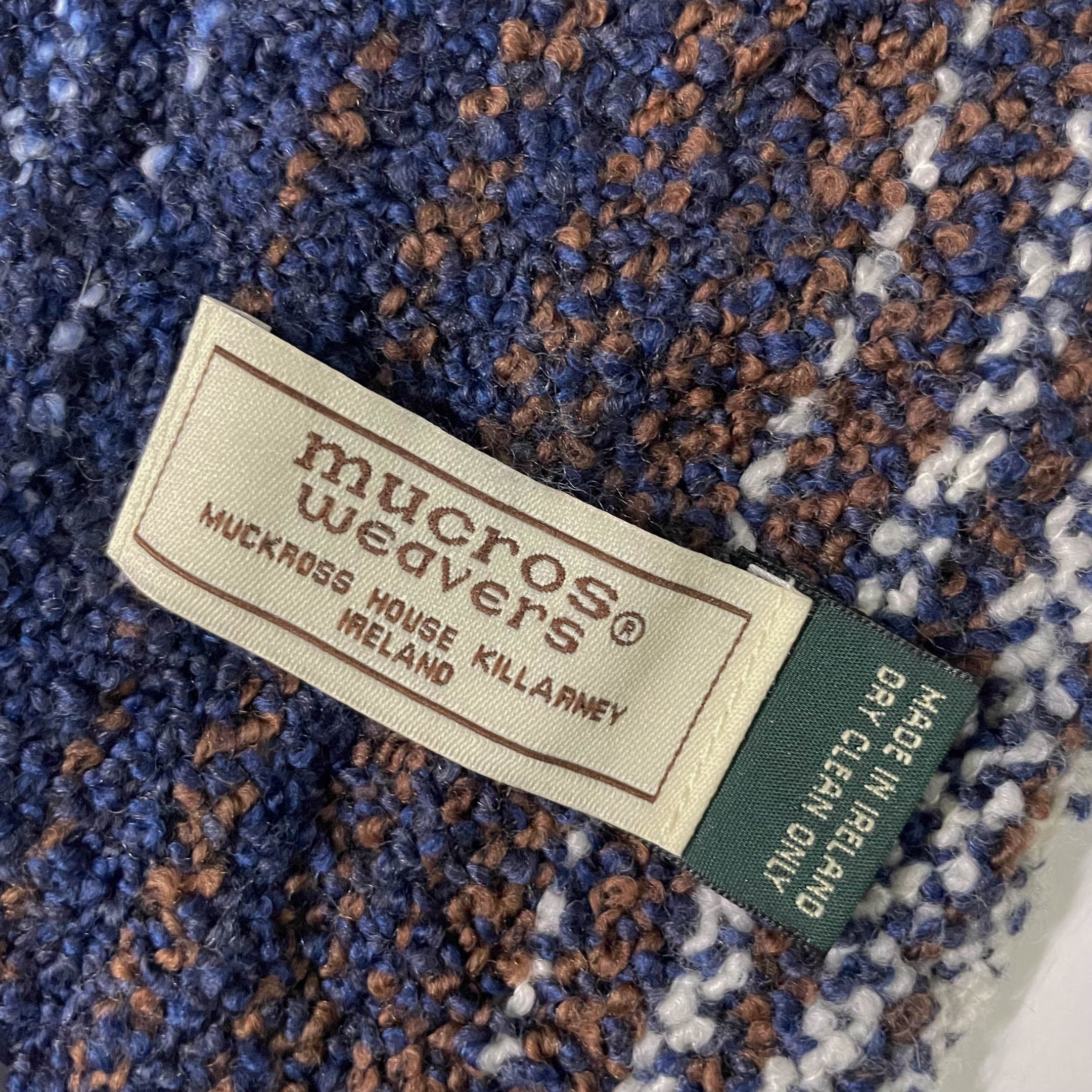 Vintage Mucros weavers multi stripe autumn basic scarf with fringe ends