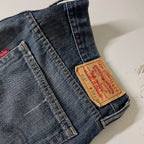 Vintage Levis 34 x 32 514 Slim Straight Medium Distressed blue Denim Jeans| 3731