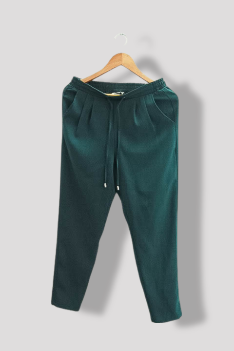 Womens Y2k green jtappered dawstring trouser uk 10