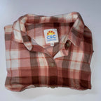 Vintage C & C California womens brown checkered long sleeve shirt in XL|SKU 3670