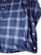 Vintage mens John Lewis regular fit blue checkered large long sleeve shirt