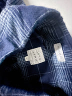 Vintage mens John Lewis regular fit blue checkered large long sleeve shirt