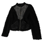 Vintage Cost Barcelona women's black faux fur full zip jacket in M| L22W14| 3732