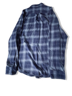 Vintage mens John Lewis regular fit blue checkered large long sleeve shirt