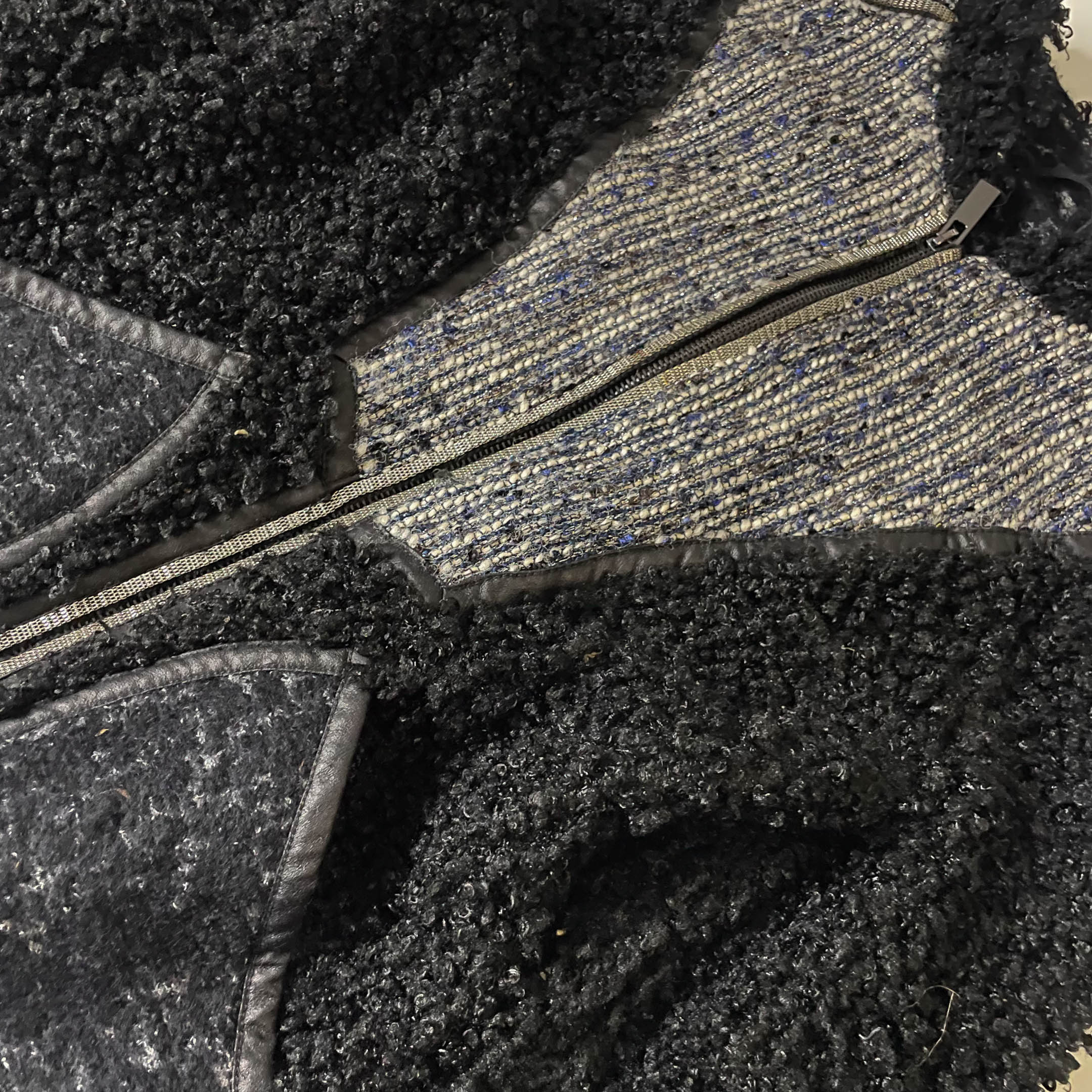 Vintage Cost Barcelona women's black faux fur full zip jacket in M| L22W14| 3732