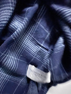 Vintage mens John Lewis regular fit blue checkered large long sleeve shirt