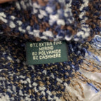 Vintage Mucros weavers multi stripe autumn basic scarf with fringe ends