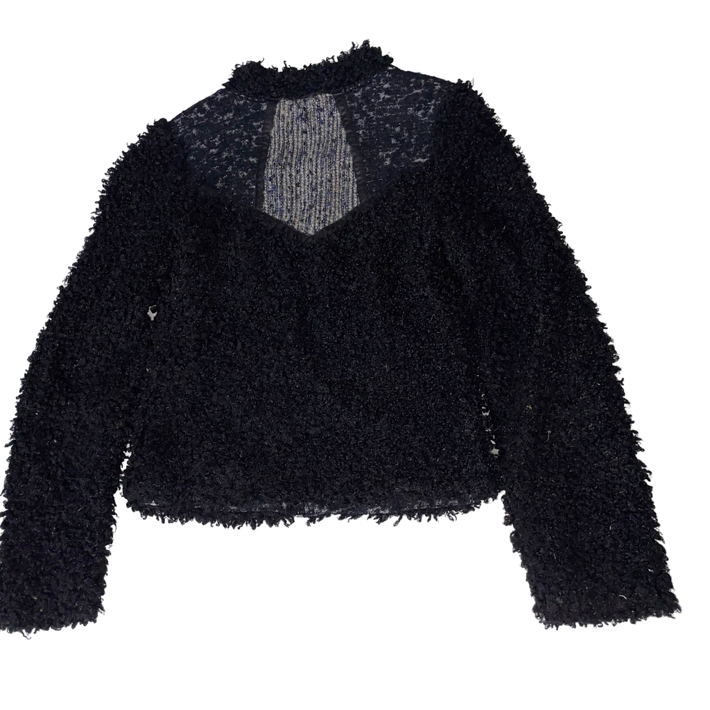 Vintage Cost Barcelona women's black faux fur full zip jacket in M| L22W14| 3732