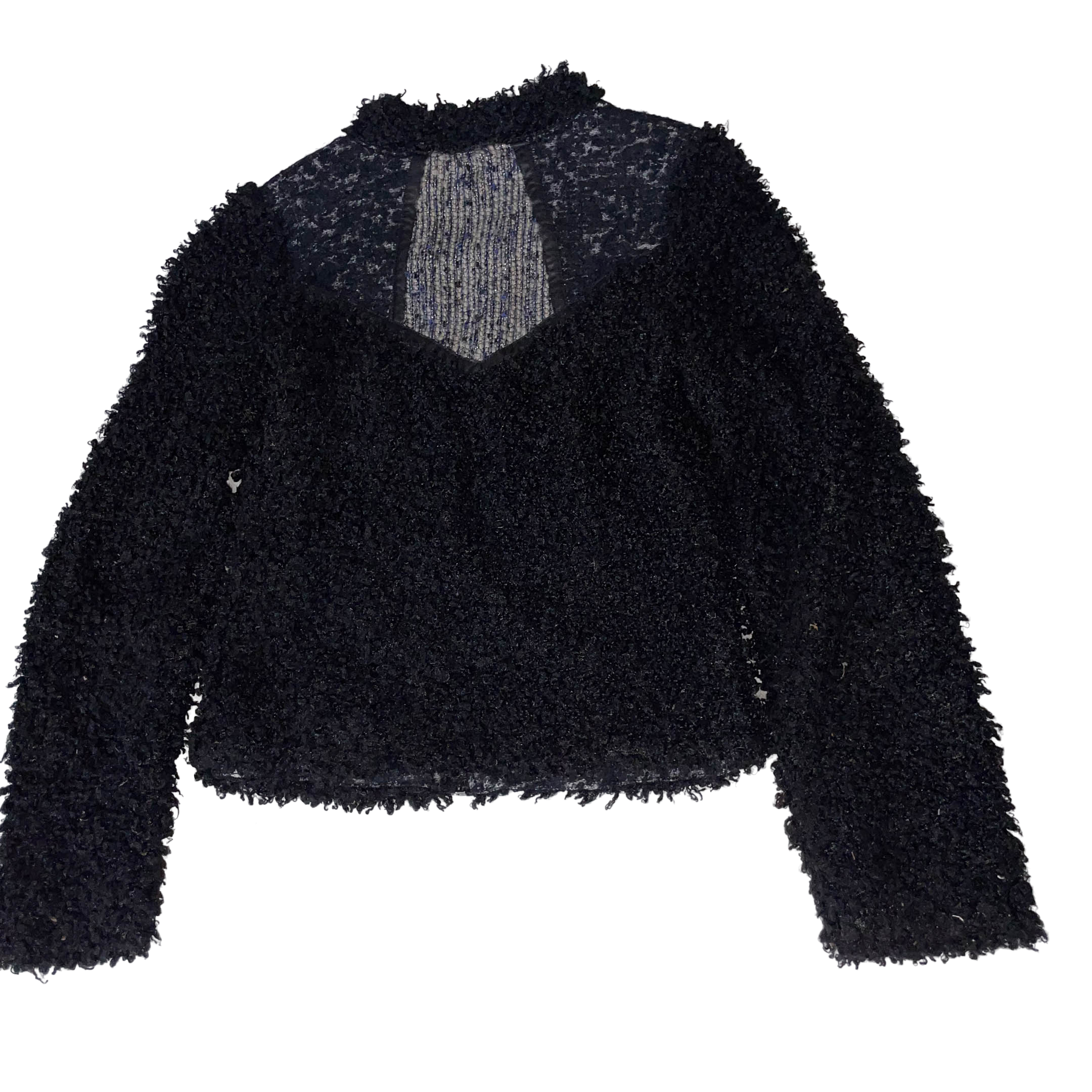 Vintage Cost Barcelona women's black faux fur full zip jacket in M| L22W14| 3732