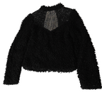 Vintage Cost Barcelona women's black faux fur full zip jacket in M| L22W14| 3732