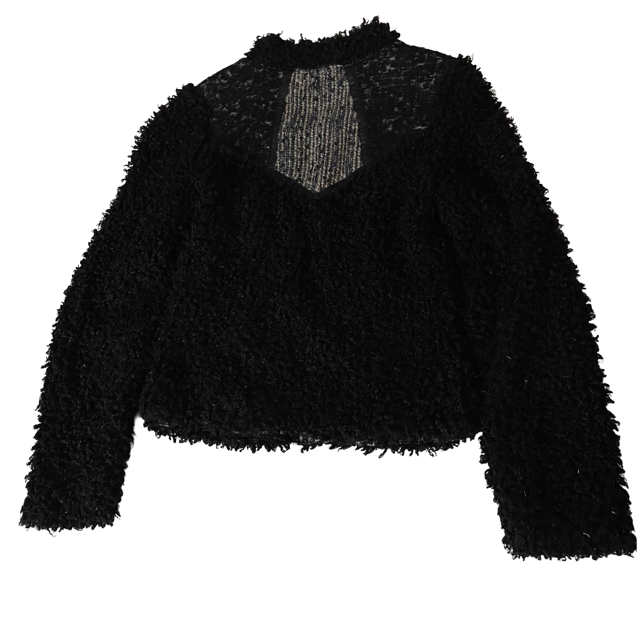 Vintage Cost Barcelona women's black faux fur full zip jacket in M| L22W14| 3732