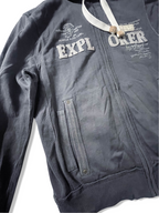 Vintage mens Tom Tailor Explorer high neck full zip up grey medium sweatshirt