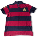 Vintage Karen Millen blue and red multi stripe polo shirt XL