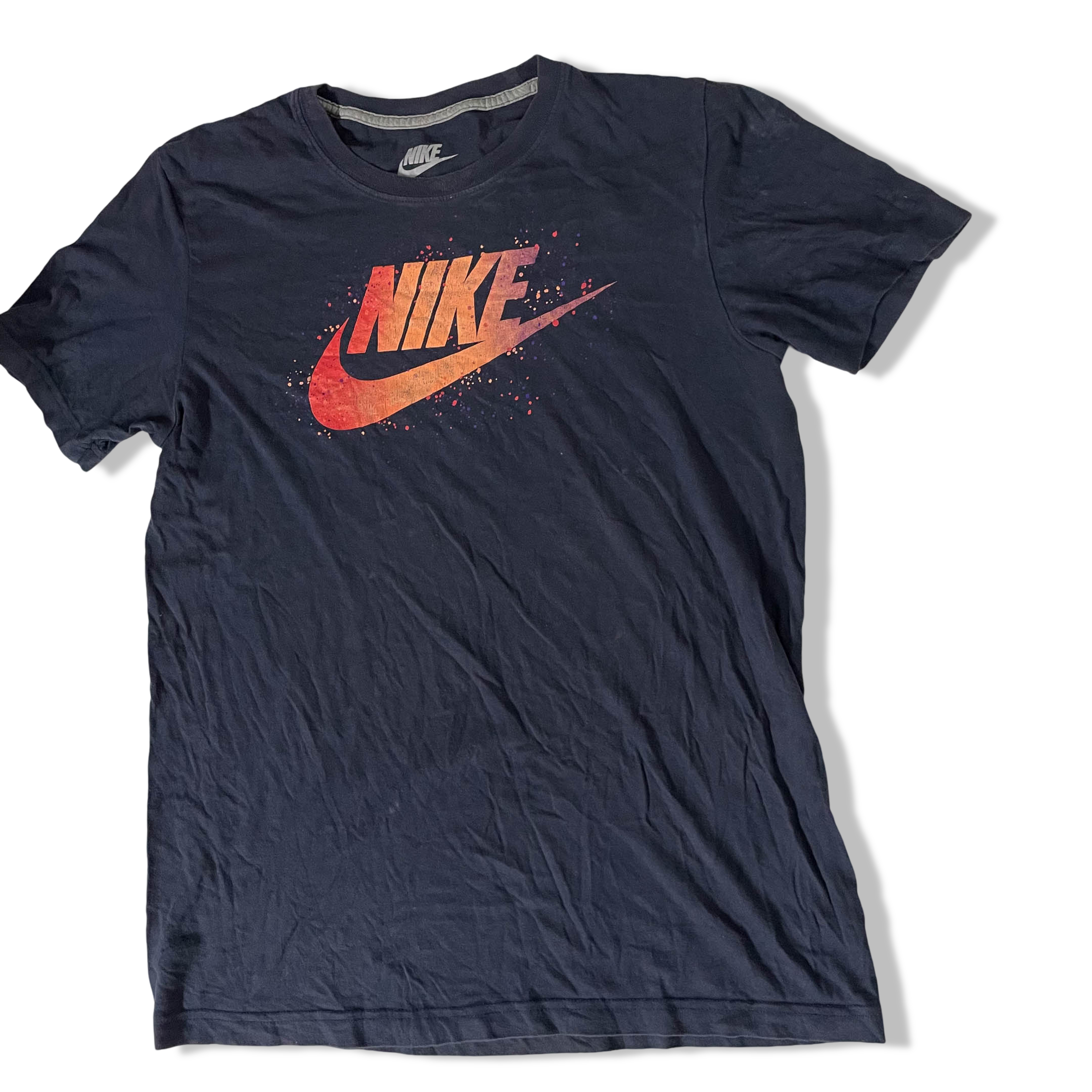 Vintage Men's Nike 70's classic swoosh logo blue tees in L| L 28 W 20| SKU 3693