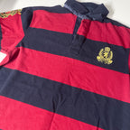 Vintage Karen Millen blue and red multi stripe polo shirt XL