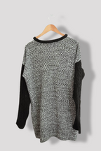 River island womens color block cream crew neck knited sweater size 14