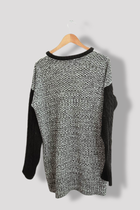 River island womens color block cream crew neck knited sweater size 14