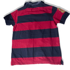Vintage Karen Millen blue and red multi stripe polo shirt XL