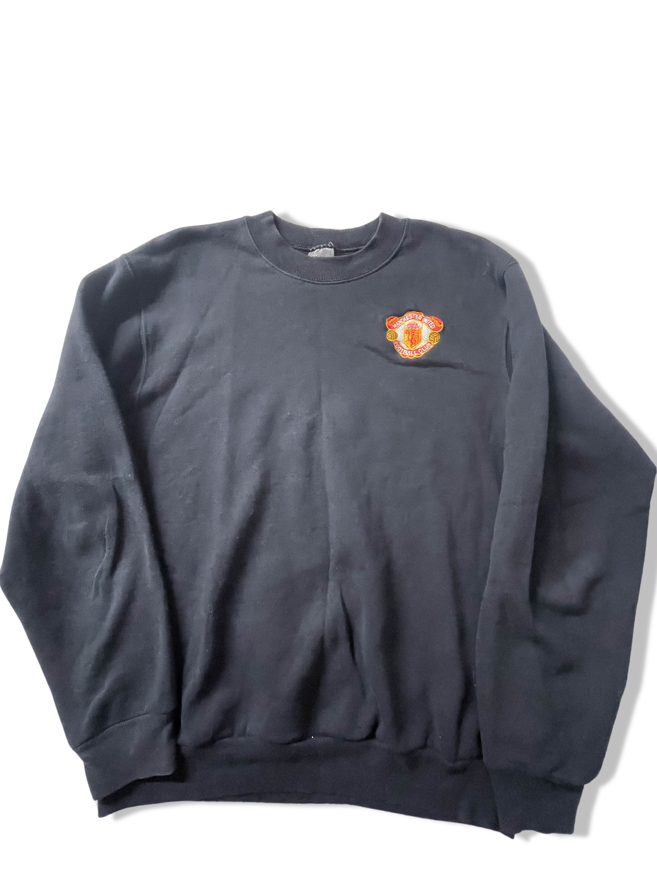 Vintage black Manchester United FC mens crew neck sweatshirt size S