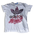 Vintage White Adidas Originals graphics medium short sleeve tees