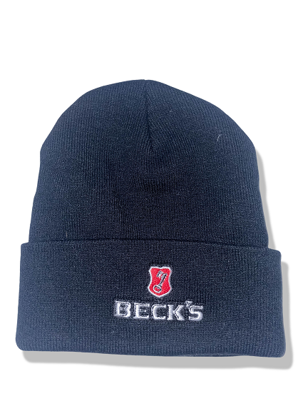 Vintage black beck's logo crest beanie hat