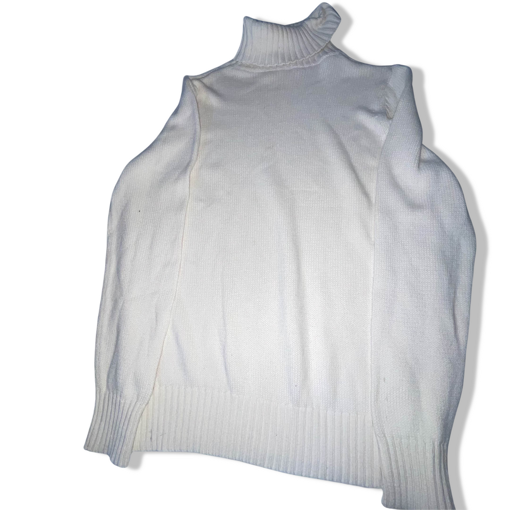 Vintage Mark & Spencers women cream turle neck sweatshirt uk 16