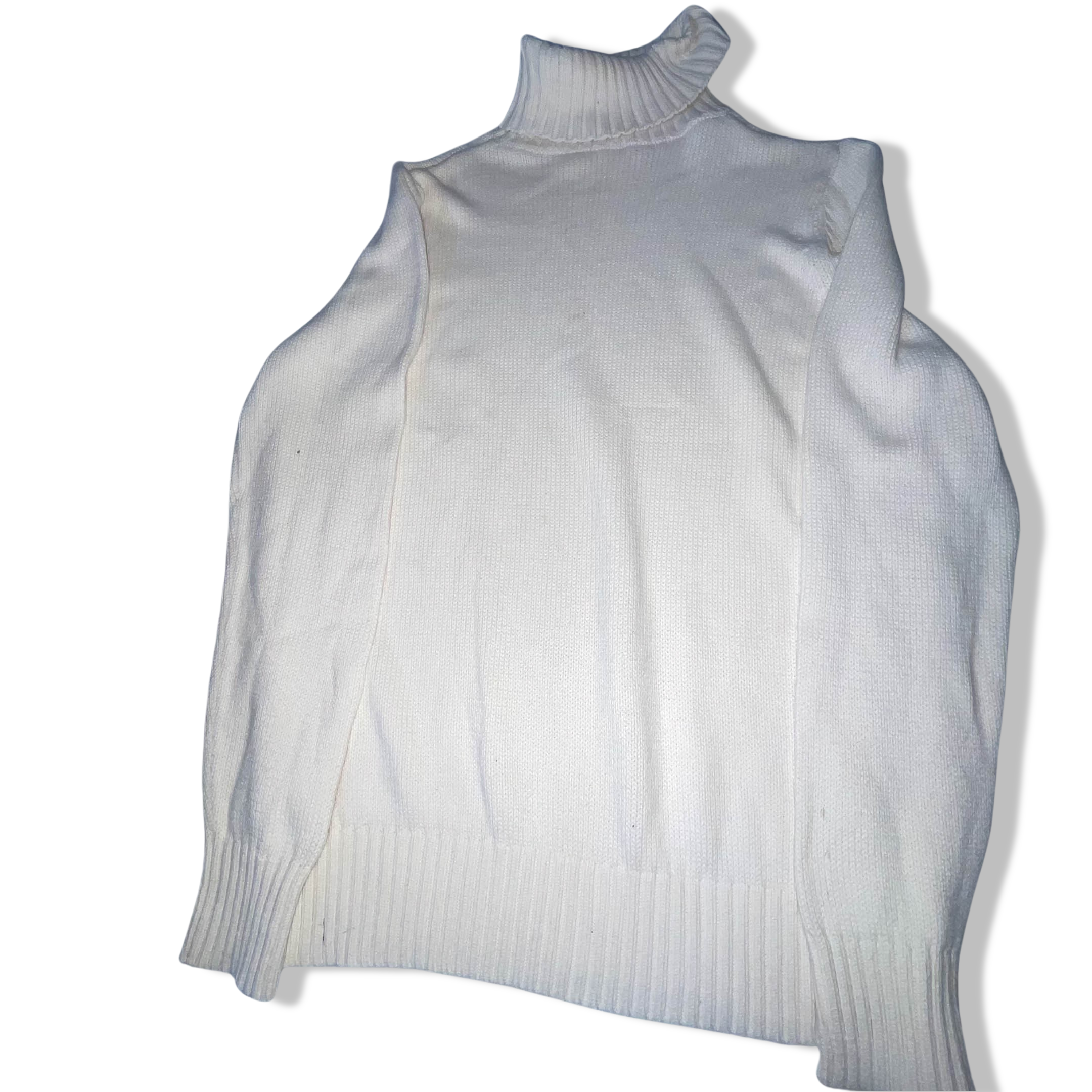 Vintage Mark & Spencers women cream turle neck sweatshirt uk 16