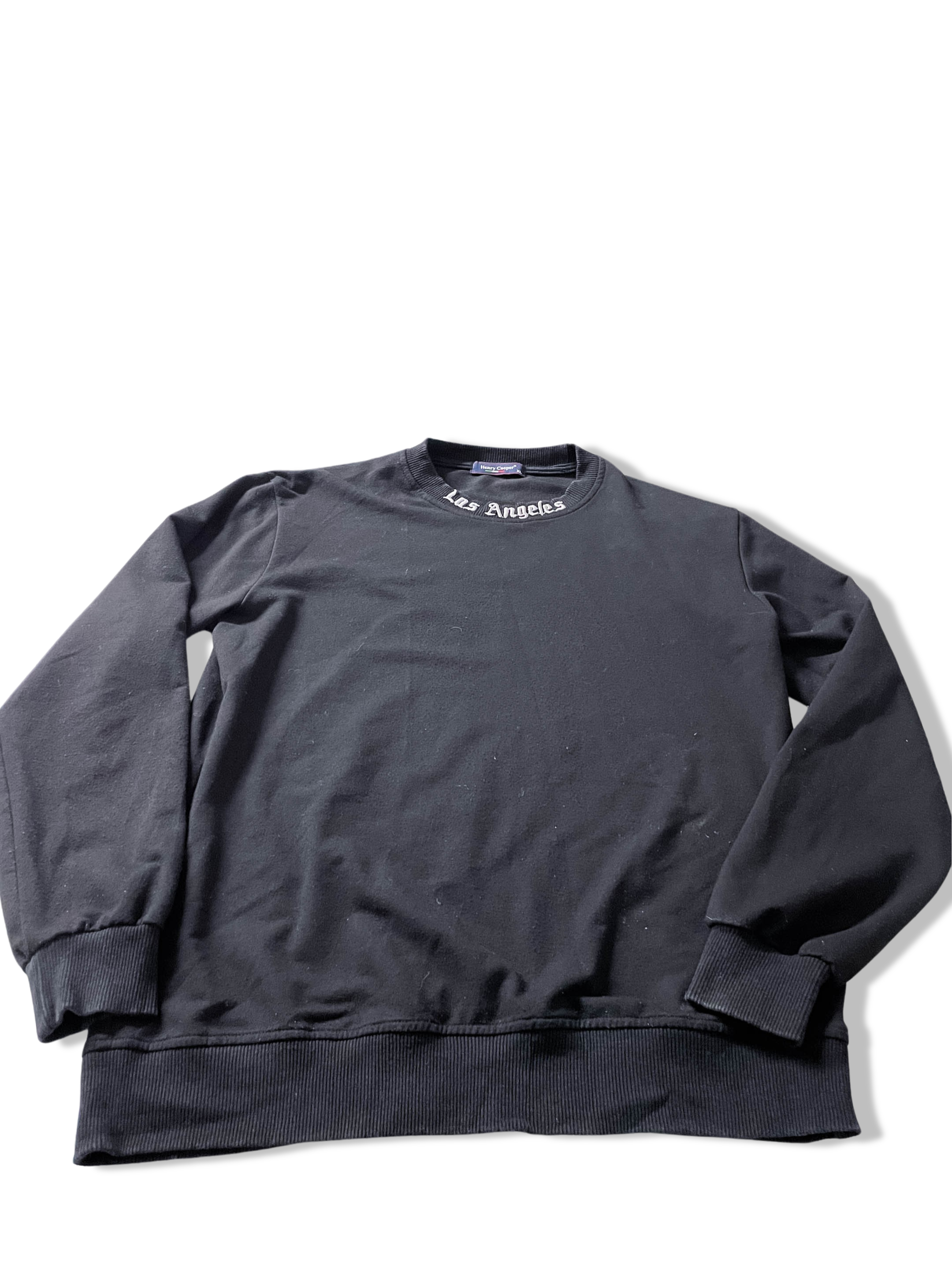 Vintage Henry Cooper Los Angeles print crew neck black XL sweatshirt