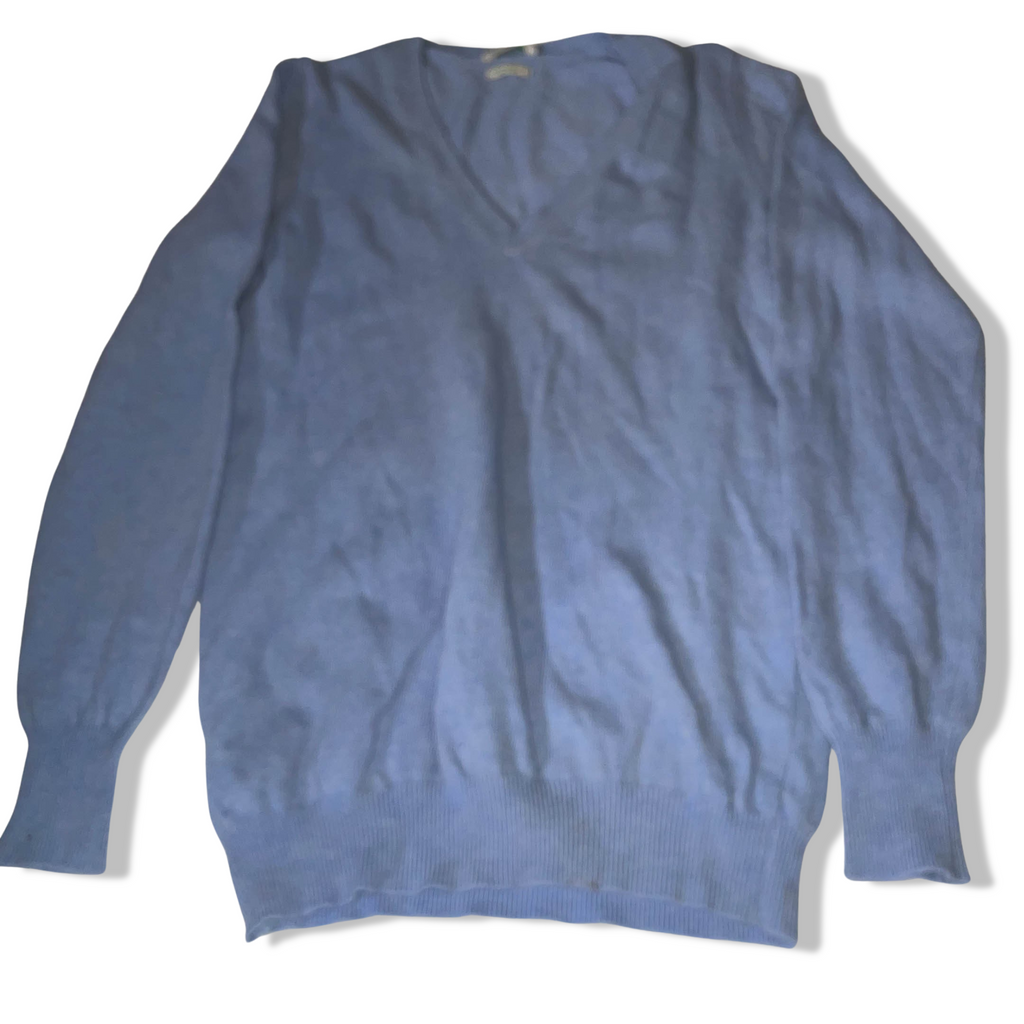Vintage Stile benetton medium womens blue V-neck sweatshirt