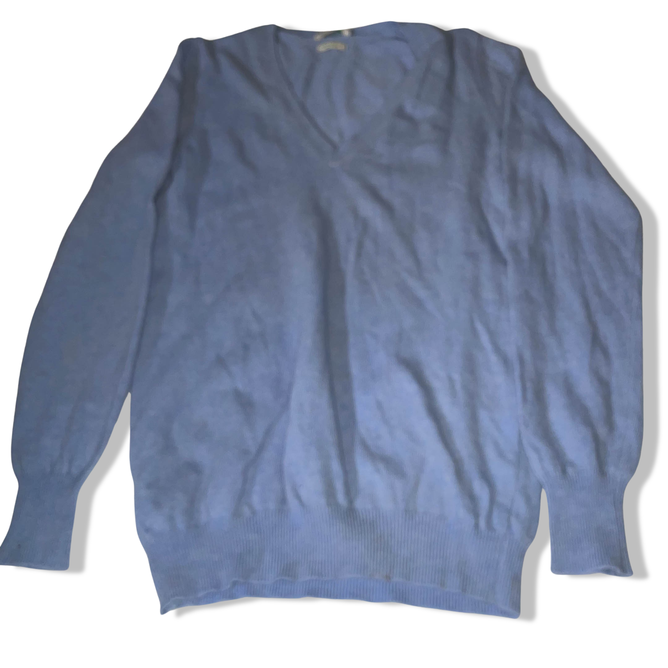 Vintage Stile benetton medium womens blue V-neck sweatshirt