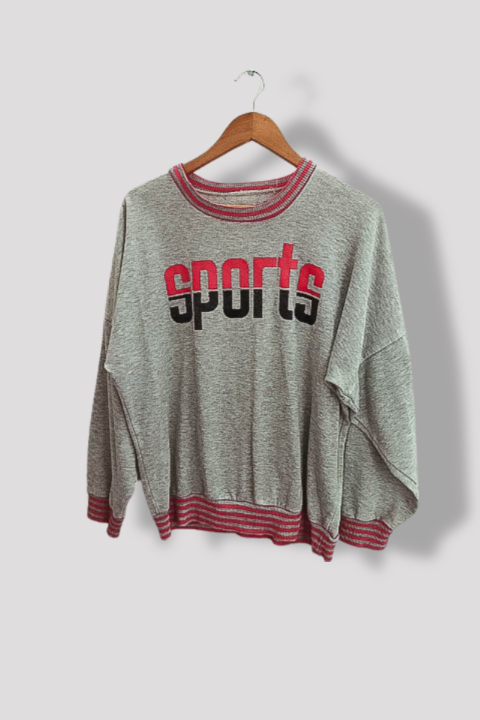 Vintage grey sport print crew neck sweatshirt size M/L