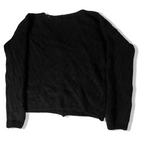 Vintage Made in Italy women's knitted V-neck button up black sweater in M| 3694