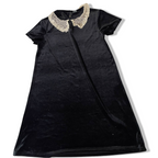 Vintage Womens Next Knee length Velvour black 90's dress in S/M |L34W18|SKU 3735