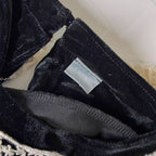 Vintage Womens Next Knee length Velvour black 90's dress in S/M |L34W18|SKU 3735