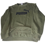 Vintage Khaki Green Puma big logo Medium Mens sweatshirt